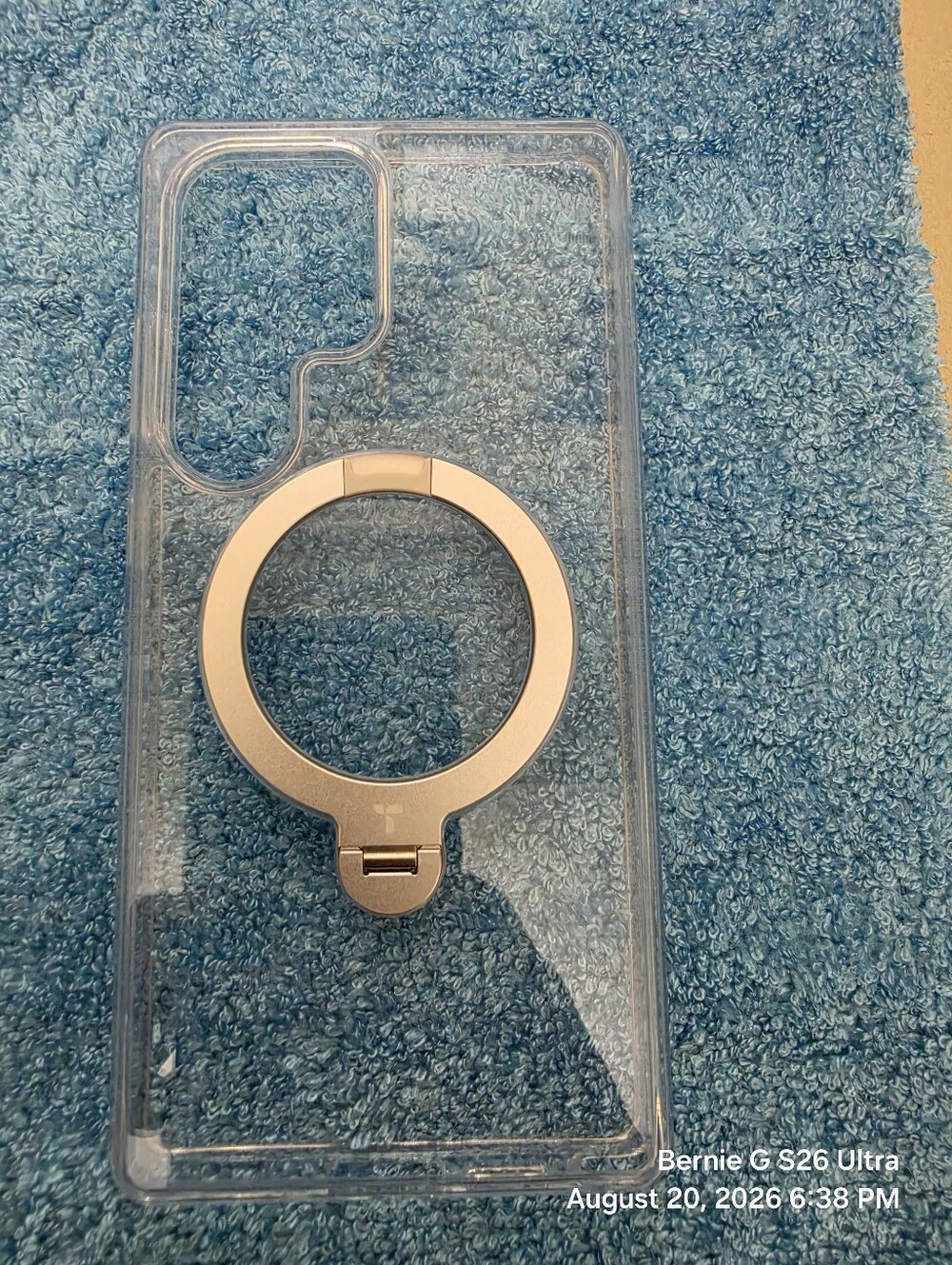 Clear Phone Case with Silver Ring Stand -- For Samsung Galaxy S25 Ultra